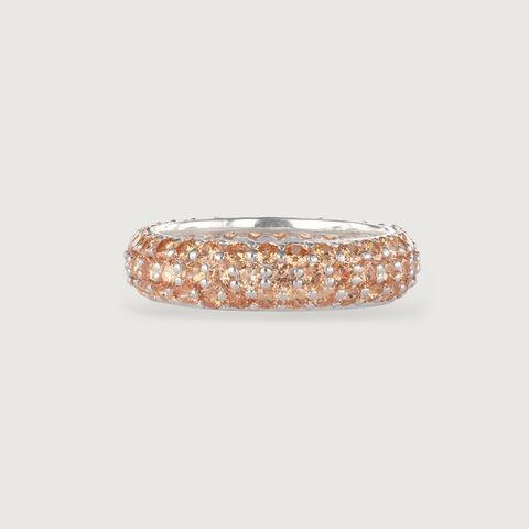 Champagne Elegance Silver Ring