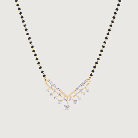 Glistening Fringe Gold and Diamond Mangalsutra