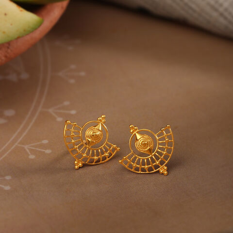 Timeless Warli Art 22KT Gold Drop Earrings