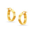 22KT Yellow Gold Subtle Glamorous Hoop Earrings,,hi-res view 3