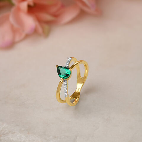 Verdant Radiance 14KT Gold & Diamond Ring
