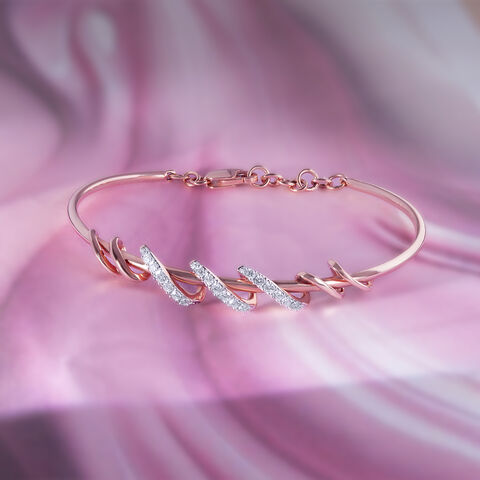 Twisted Blend Diamond & Gold Bangle