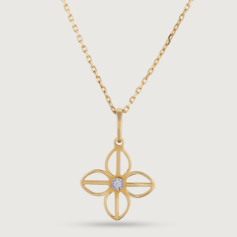 Elegant Floral Gold & Diamond Pendant