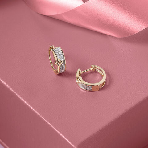 Elegant Vibes Gold & Diamond Hoop Earrings