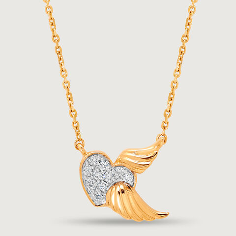 Cupid Edit Mystic Wings 14KT Gold & Diamond Necklace