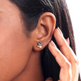 Aqua Twinkle Pearl & Gold Stud Earrings,,hi-res view 2