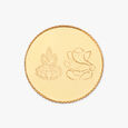 1 gram 22 Karat Gold Coin with Lakshmi Ganesha Motif,,hi-res view 1