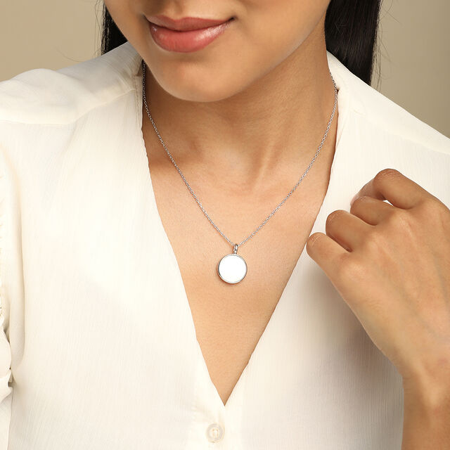 Moonlit Essence Pearl Silver Necklace,,hi-res image number null