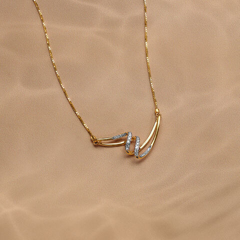 Draped Sparkle 14 Kt Gold & Diamond Necklace