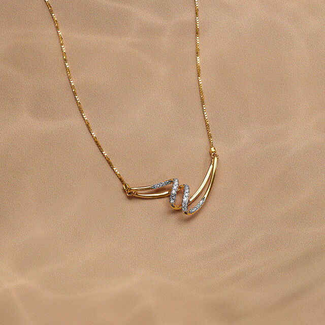 Draped Sparkle 14 Kt Gold & Diamond Necklace,,hi-res image number null