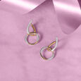 Modern Elegance Gold & Diamond Hoop Earrings,,hi-res view 1