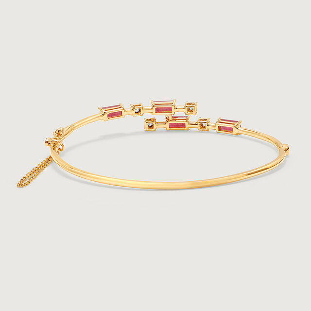 Sparkling Baguettes 14KT Ruby & Diamond Bangle,,hi-res image number null