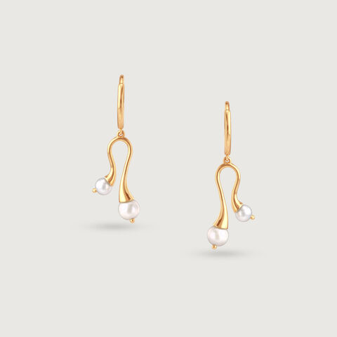 Dancing Drizzle Pearl Hoop Earrings