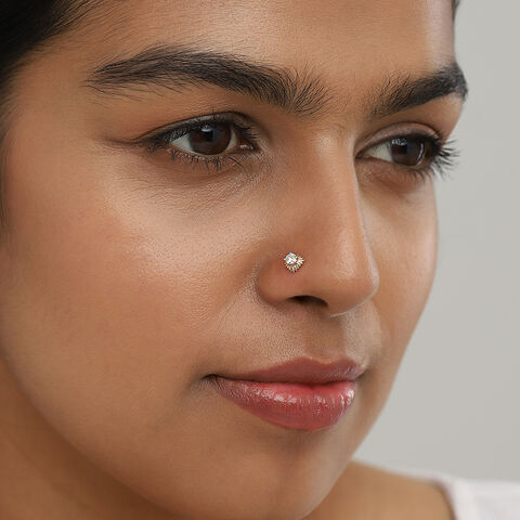 Crowning Glory Gold and Diamond Nose Pin