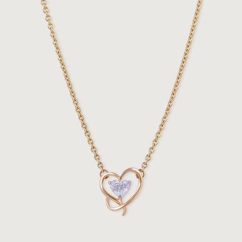 Enchanted Heart 14 kt Gold & Diamond Necklace