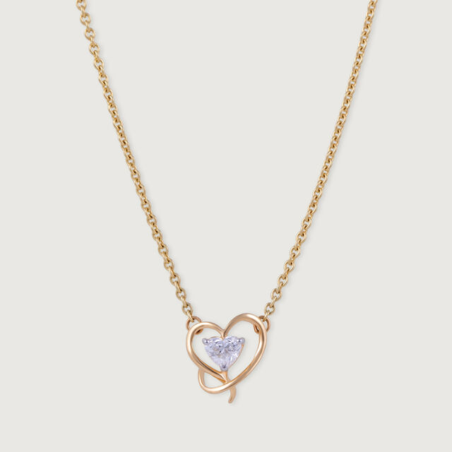 Enchanted Heart 14 kt Gold & Diamond Necklace,,hi-res image number null
