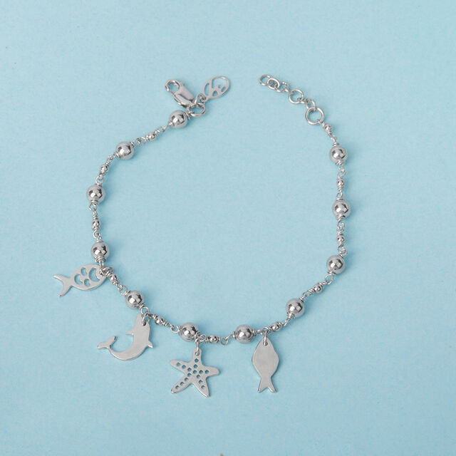 Daisy Drip Silver Bracelet,,hi-res image number null