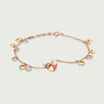 14KT Golden Trio of Hearts Bracelet,,hi-res view 3