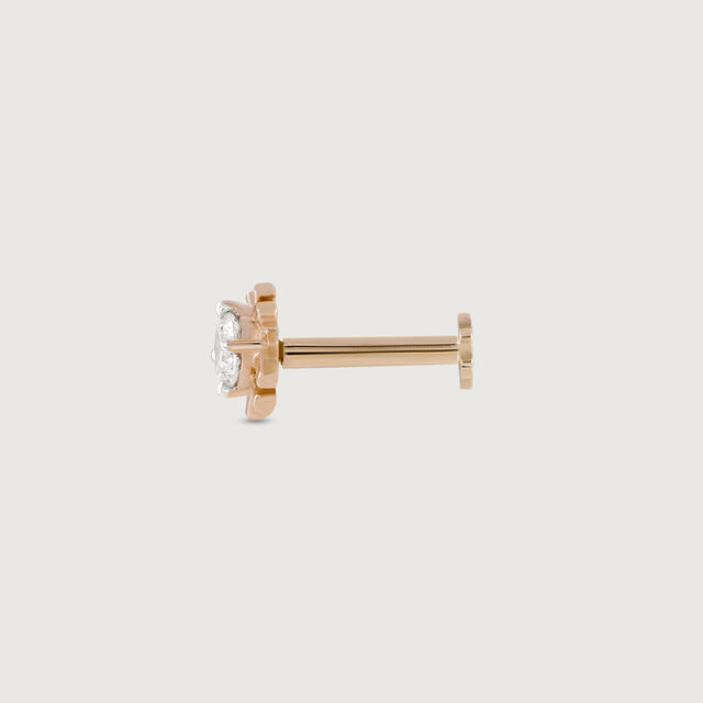 Radiant Ray Gold and Diamond Nose Pin,,hi-res image number null