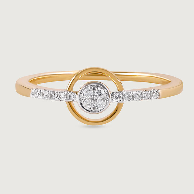 Timeless Circle Gold & Diamond Finger Ring,,hi-res image number null