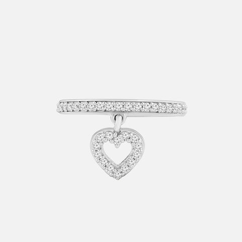 Icy Heart Silver Finger Ring