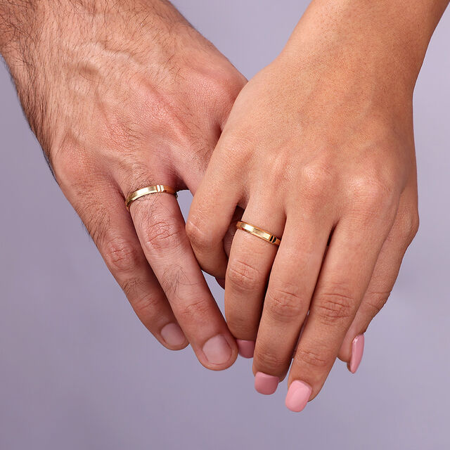 Soulmate Band 18KT Gold Couple Ring -Single Piece,,hi-res image number null