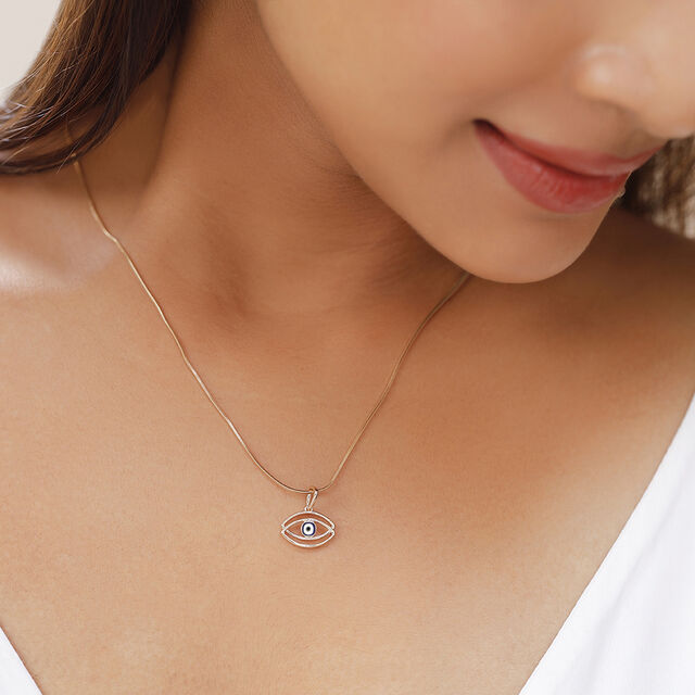 14KT Yellow Gold Layered Evil Eye Pendant,,hi-res image number null