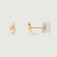Swirl Sparkle 14 Kt Gold and Diamond Stud Earrings,,hi-res view 4