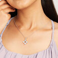 Sparkly Sleek Silver Pendant & Chain,,hi-res view 2
