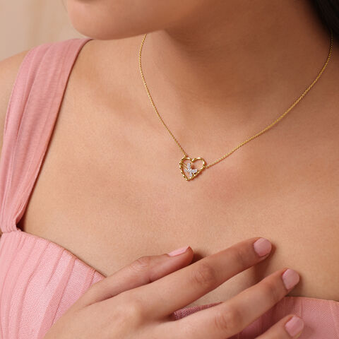 Winged Melody 14KT Gold  & Diamond Pendant with Chain