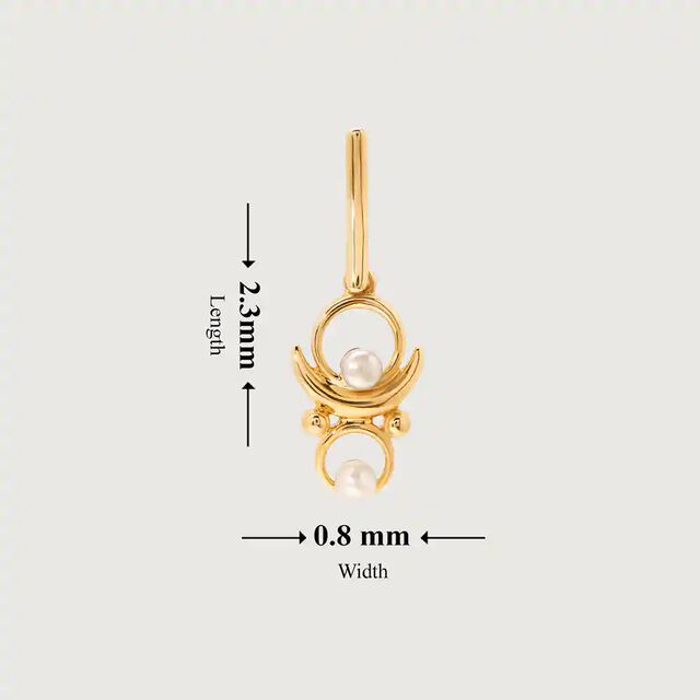 Moon shadow Melody 14KT Pearl Drop Earring,,hi-res image number null