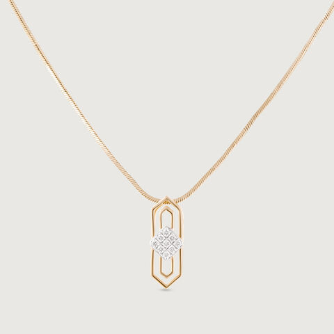 Prism Shield Gold & Diamond Pendant