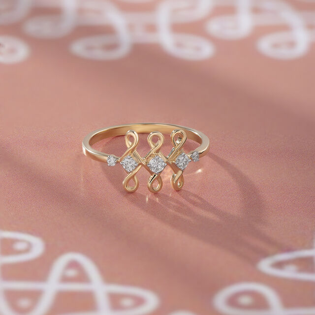 Kollam Glam Gold and Diamond Finger Ring,,hi-res image number null