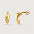 22KT Yellow Gold Sharp Stylish Stud Earrings,,hi-res view 4