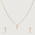 Love Key 14 Kt Gold Necklace Set,,hi-res view 3