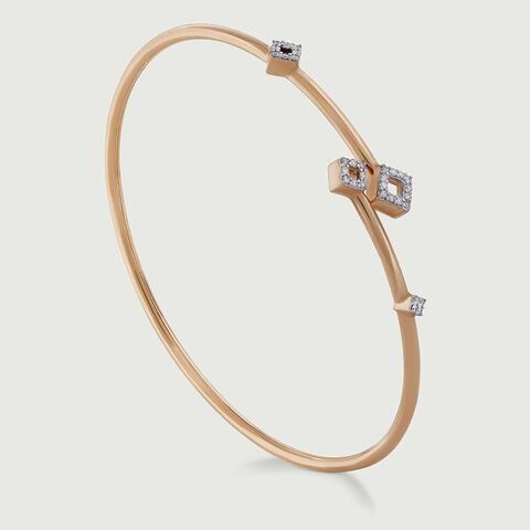 Edgy Glimmer Diamond Bangle