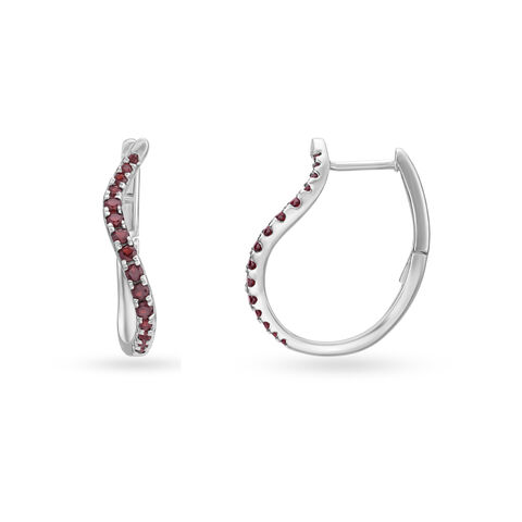 925 Silver Dainty Stud Earrings with Garnets