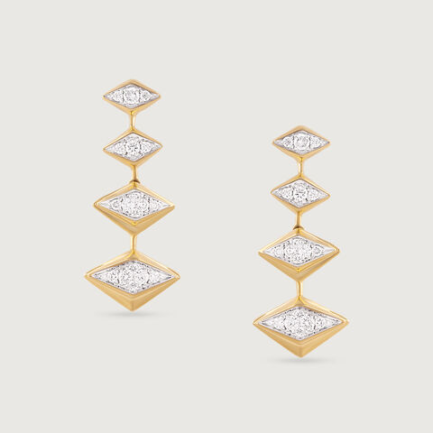 Disco Beat Gold & Diamond Drop Earrings