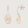 Basketry Weave Gold and Diamond Drop Earrings,,hi-res view 4