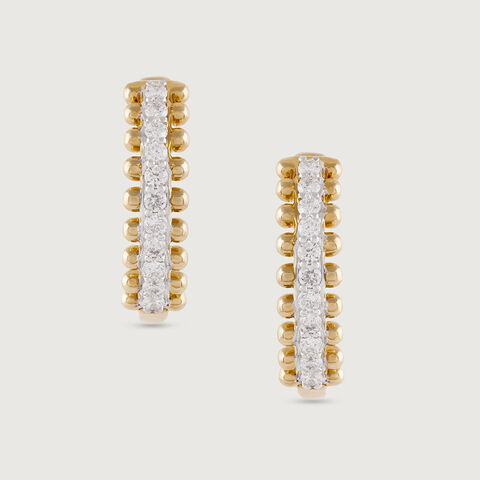 Chic Dazzling Gold & Diamond Hoop Earrings