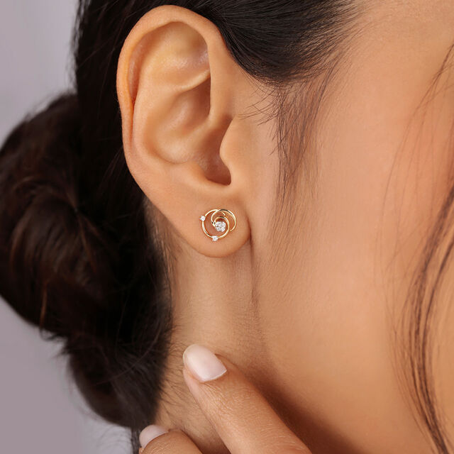 Whispers of the Cosmos 14KT Diamond Stud Earring,,hi-res image number null