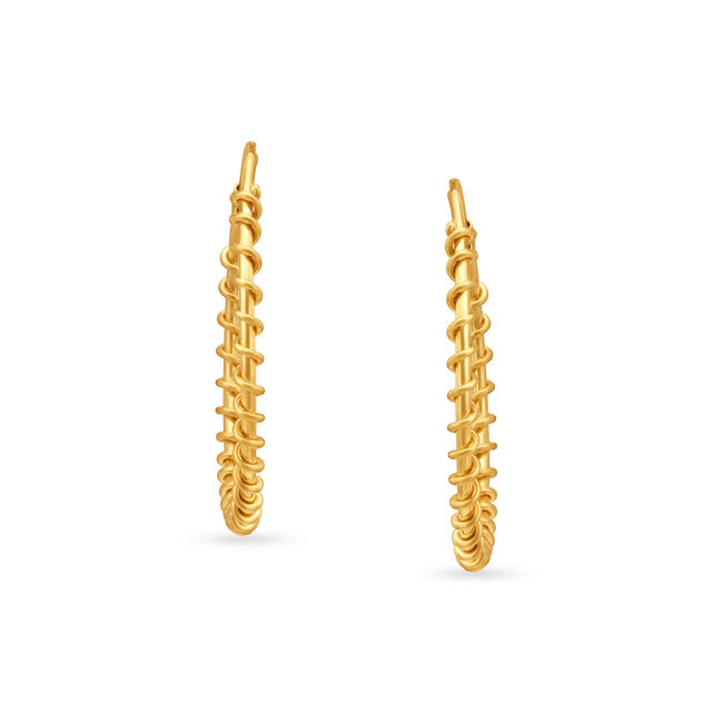 Contemporary Wavy Hoop Earrings,,hi-res image number null