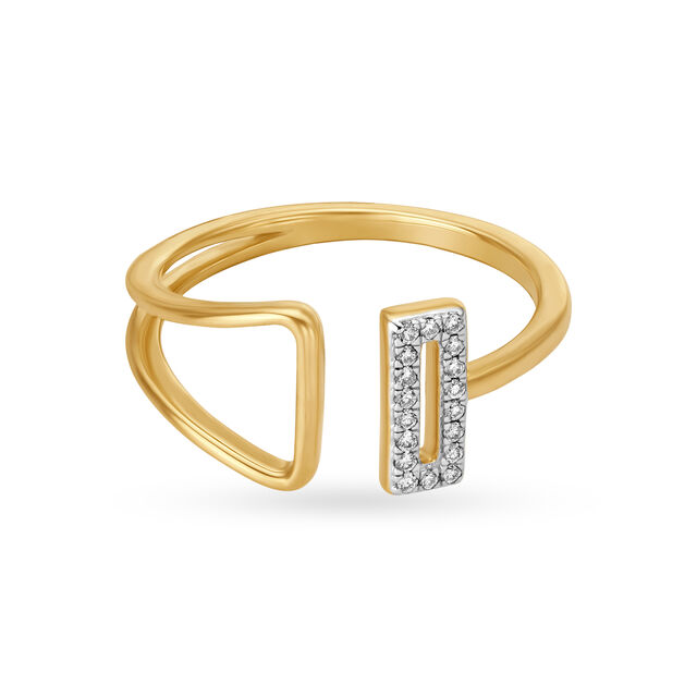14KT Yellow Gold Diamond Finger Ring,,hi-res image number null