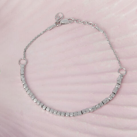 Hexa Shine Silver Bracelet