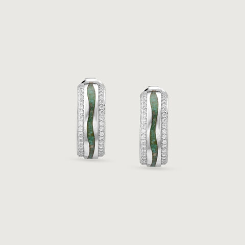 Mosaic Magic Silver Hoop Earrings