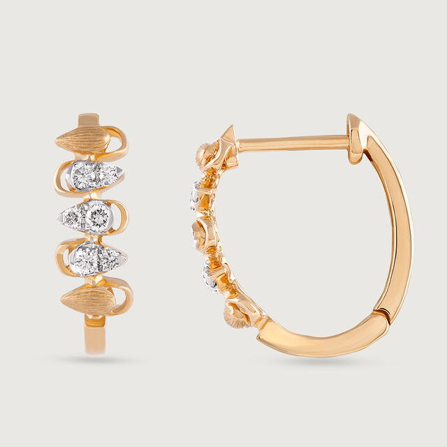 Bold Luxe Gold & Diamond Hoop Earrings,,hi-res image number null