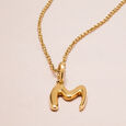 Letter Perfect 'M' Gold Pendant,,hi-res view 2