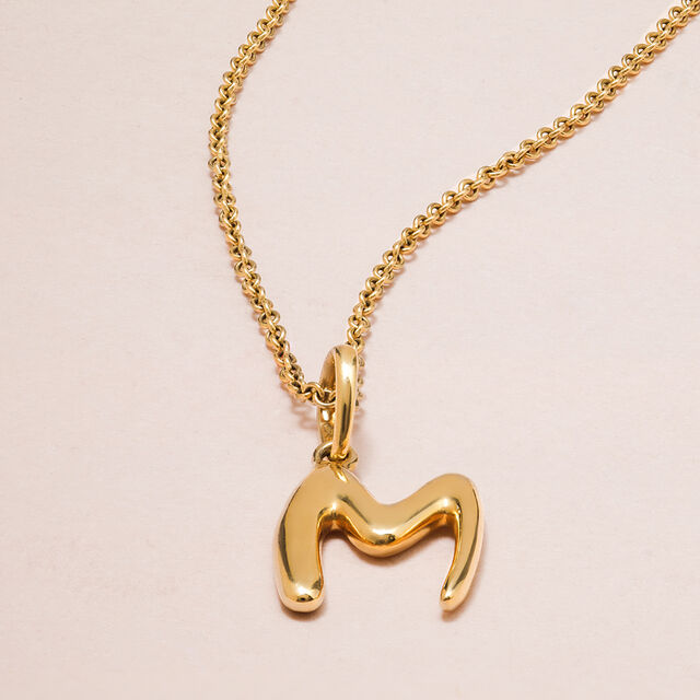 Letter Perfect 'M' Gold Pendant,,hi-res image number null