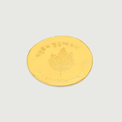 0.5 Gram 24 Karat Mango Leaf Gold Coin
