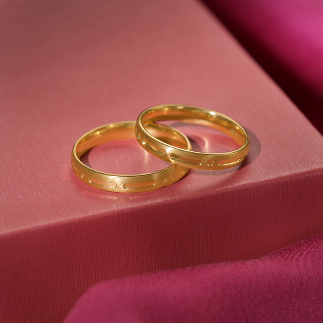 You & I Band 18KT Gold Couple Ring -Single Piece,,hi-res image number null